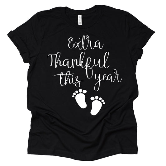 Thanksgiving Pregnancy Announcement Shirt - Extra Thankful
