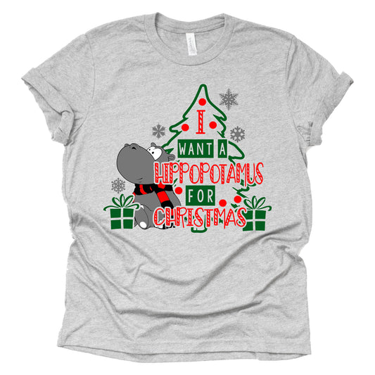 Hippopotamus for Christmas Shirt - Fun Holiday Tee