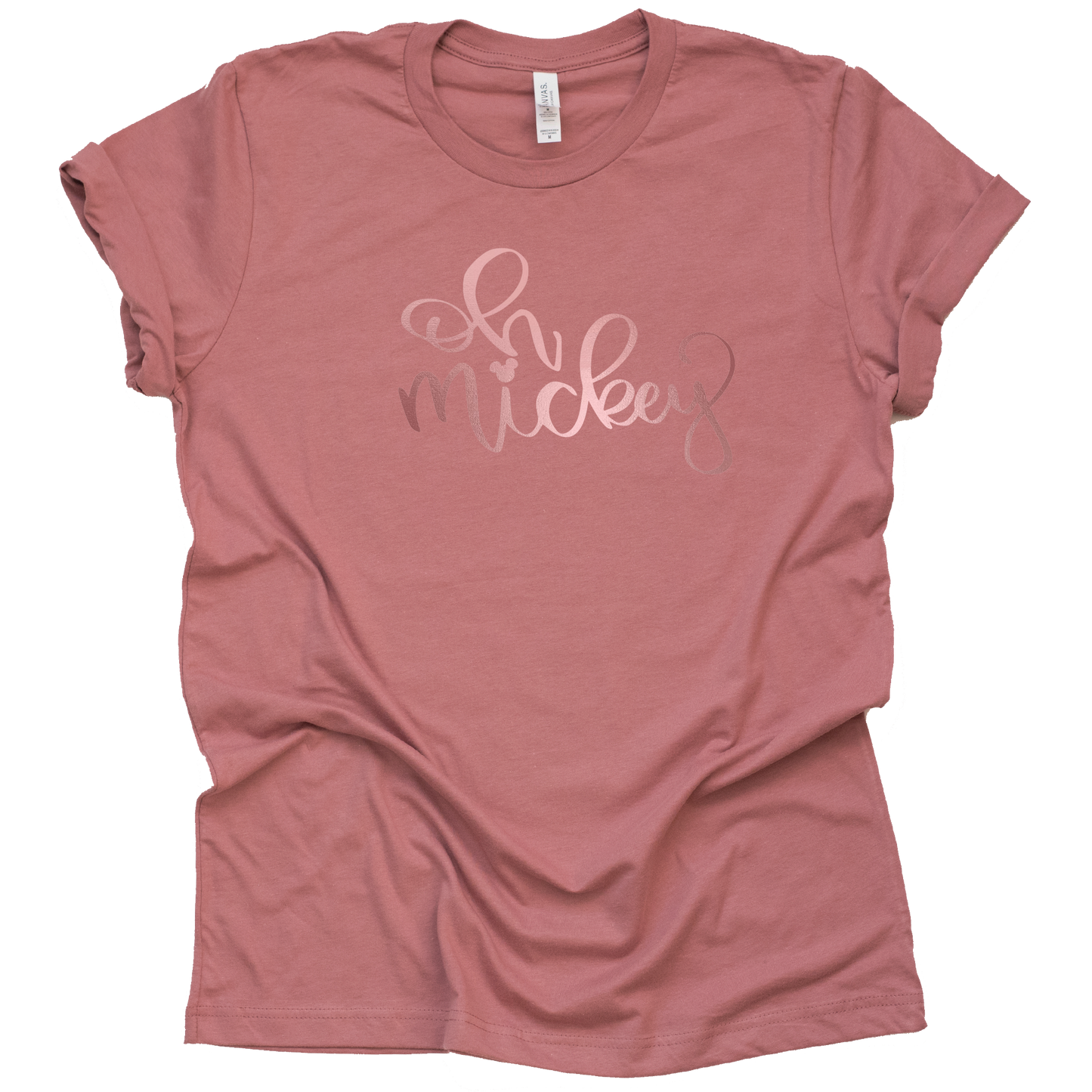 Rose Gold Mickey Head Shirt for Adults – Disney Fashion