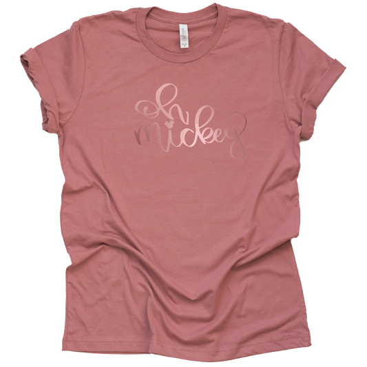 Rose Gold Mickey Head Shirt for Adults – Disney Fashion