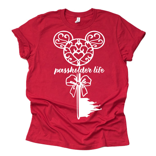 Passholder Life Red T-Shirt for Adults | Disney Shirt