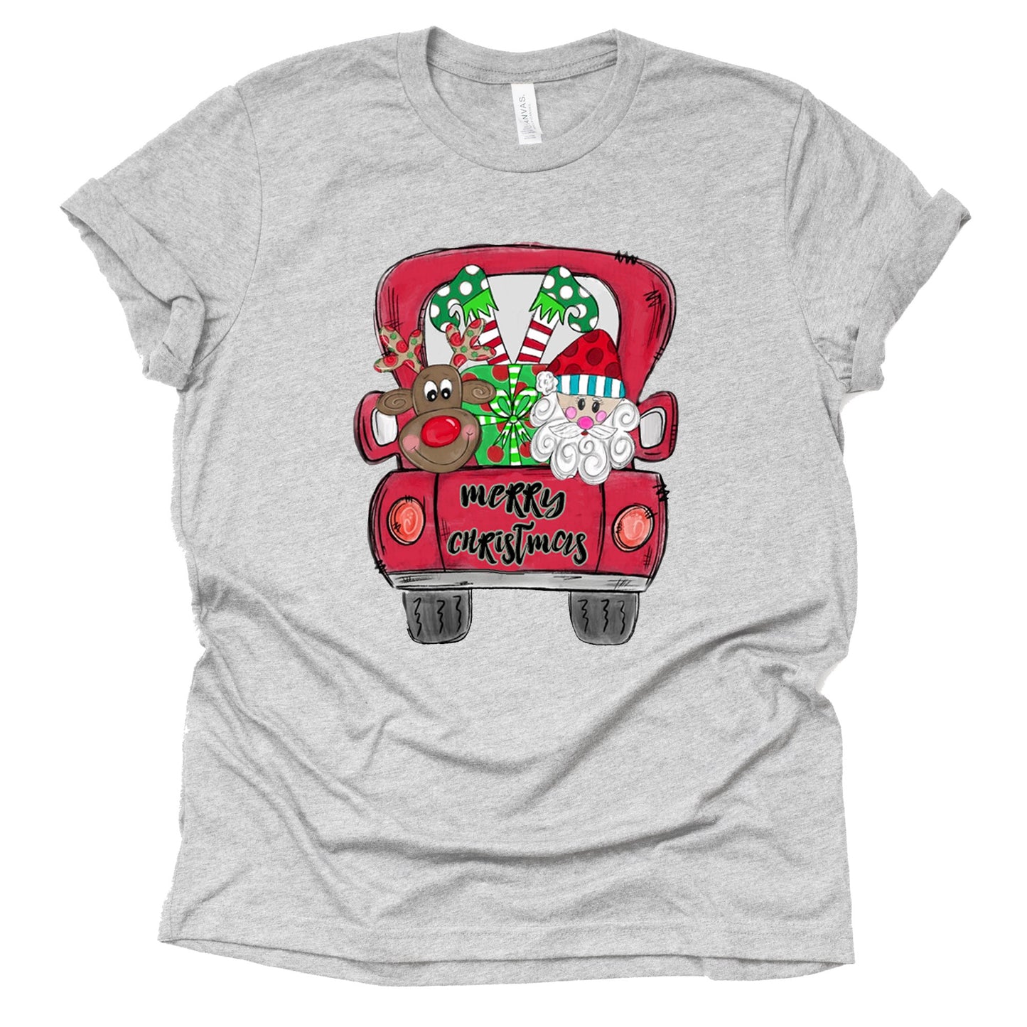Santa Truck Reindeer Christmas Shirt for Festive Ladies
