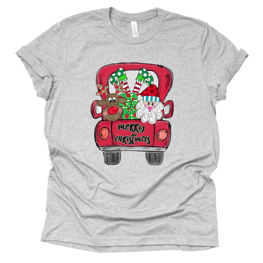 Santa Truck Reindeer Christmas Shirt for Festive Ladies