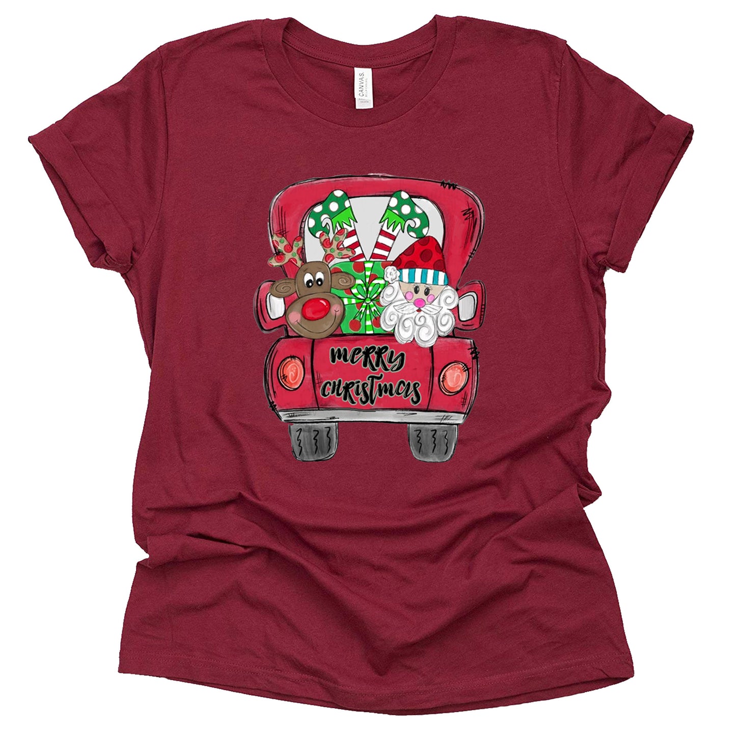 Santa Truck Reindeer Christmas Shirt for Festive Ladies