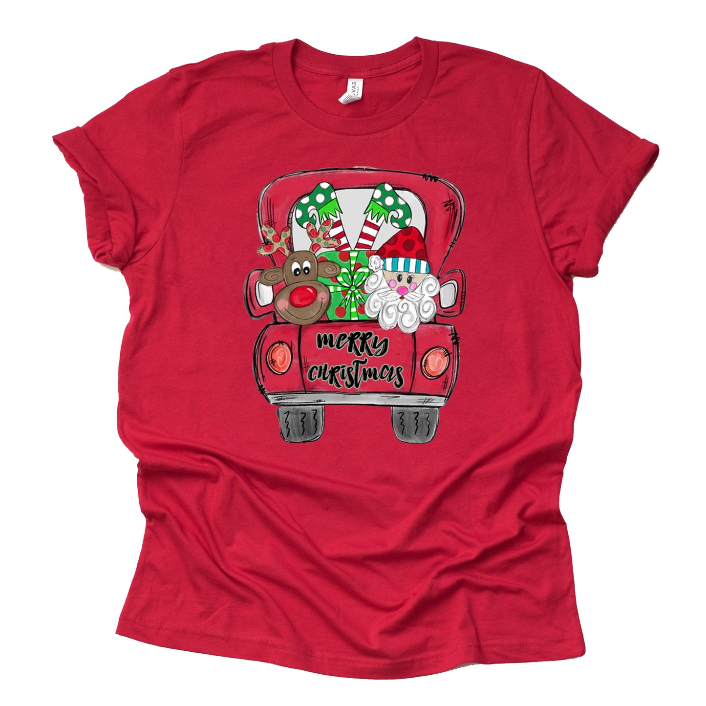 Santa Truck Reindeer Christmas Shirt for Festive Ladies